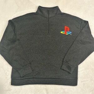 Sony Men's Charcoal 1/4 Zip-Up Sweatshirt Size XL (see measurements)